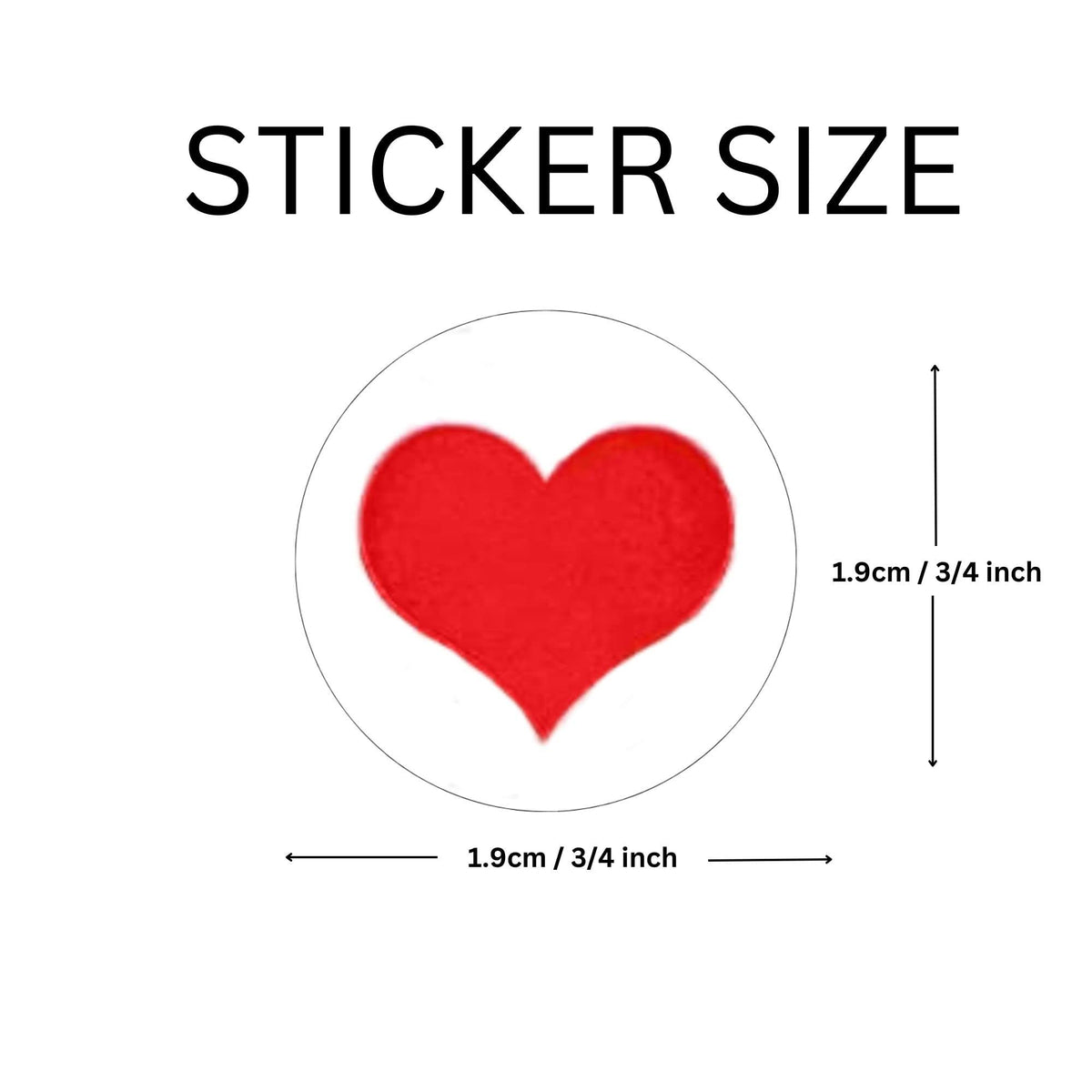 250 Small Red Heart Stickers - Valentine's Day - Valentines Stickers & Decorations