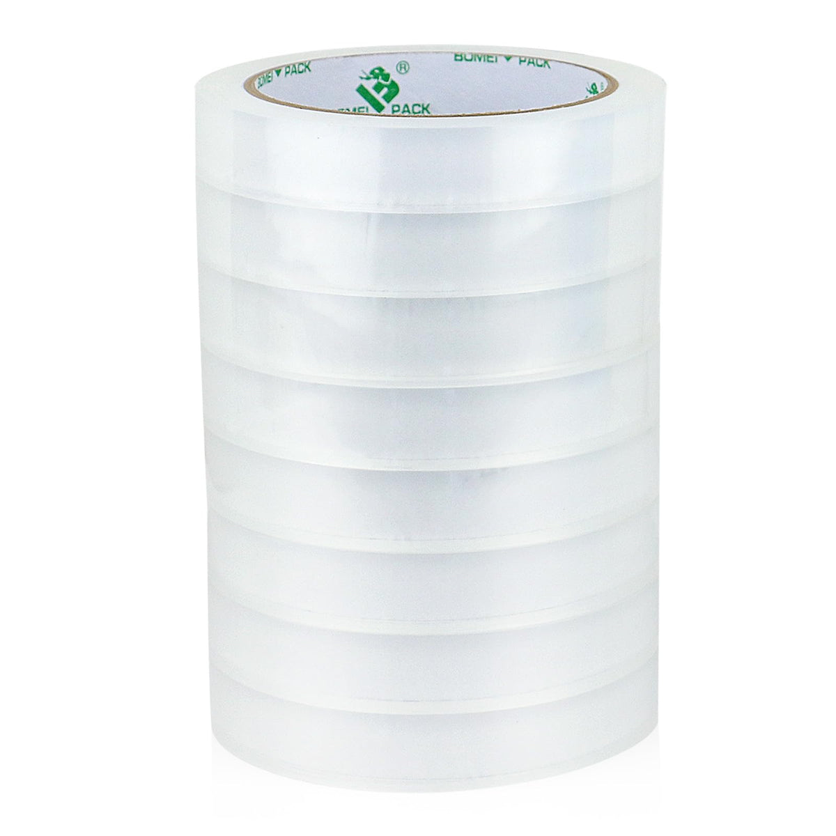 BOMEI PACK 8Rolls Clear Tape Refills for Dispenser, Transparent Gift Wrap Tape 3inch Core for Home, Office, 3/4inch x 60yds