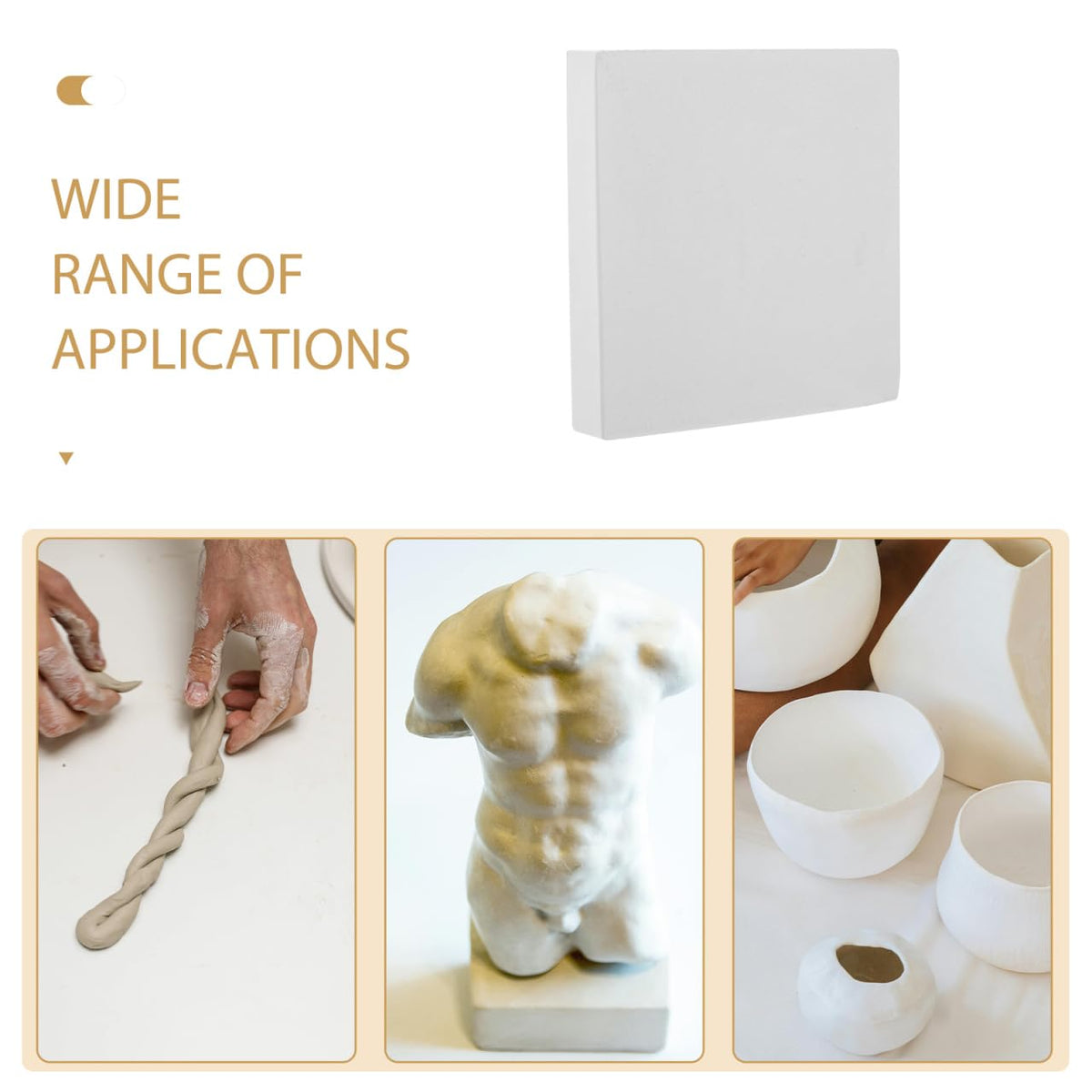 GRADENEVE Clay Pottery Bat Gypsum Board for Pottery Classes Drying Tool for Ceramic Density Plaster Bat for Holding Clay and Sculpting