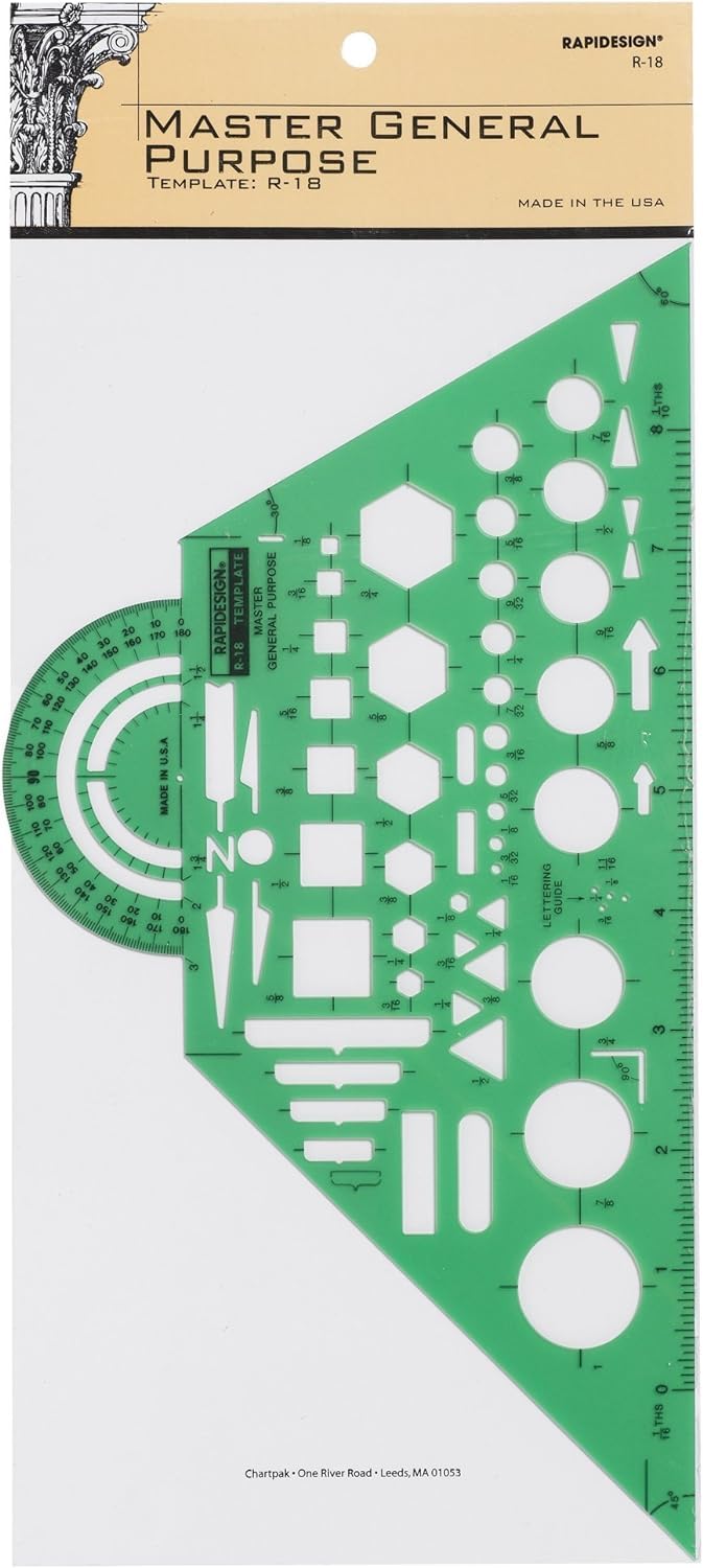 Rapidesign Master General Purpose Template, 1 Each (R18)