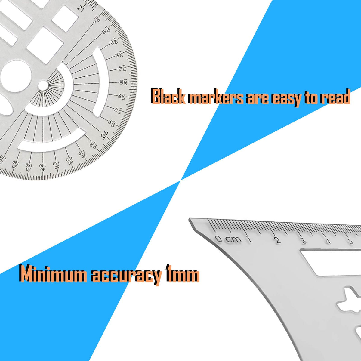 1 Traffic Accident Drawing Ruler Road Traffic Accident Site Map Survey Traffic Drawing Template Ruler Accident Vehicle Drawing Ruler (Light Blue)