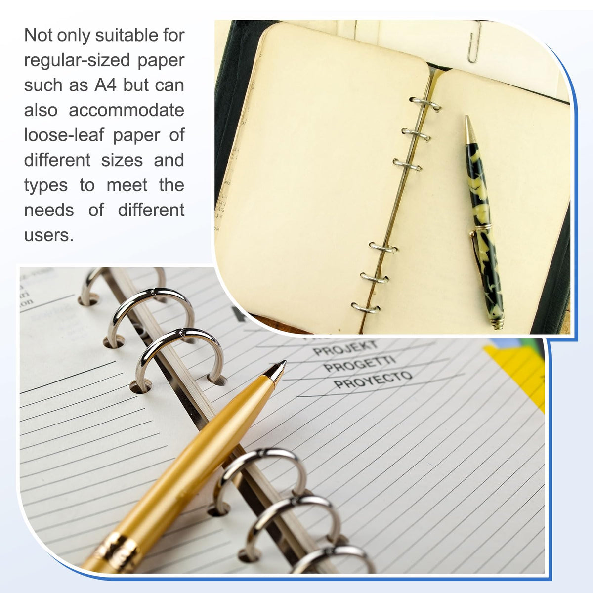 PATIKIL A5 3 Hole Ring Binder Mechanisms, 3 Set 0.8" D Ring Replacement Binder Planner Loose Leaf Binding Spines for Organizers DIY Fill Paper Storage Folder Accessories, 25mm Silver Tone