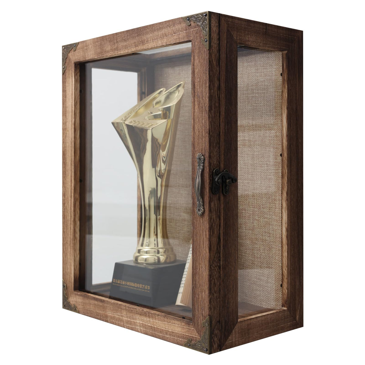 Shadow Box Display Case 11x14 Deep with Glass on 4 Sides, 6.2in Depth Wall Mounted Memory Box for Keepsakes, Wooden Display Case for Graduation Cap, Jersey, Wedding, Medals – Rustic Shadowbox Frame