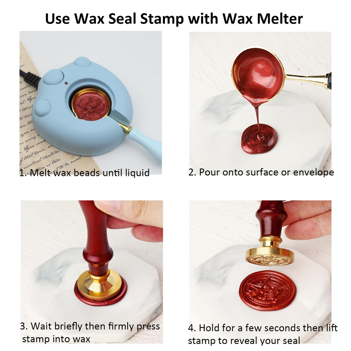 Andotopee Vintage Embossed Frame Wax Seal Stamp - 3D Relief Photo Frame Seal Stamps with Wood Handle, Retro Sealing Wax Stamp for Wedding Invitations, Scrapbooking, Letters(Oval #6)