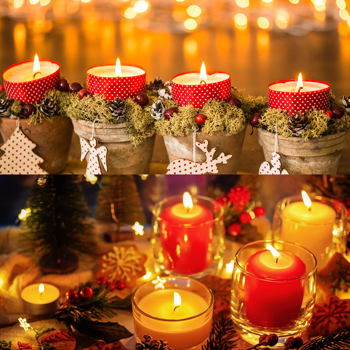 EricX Light Candle Making Kit, 60pcs Candle Wicks, 60pcs Candle Wicks Sticker, 1pc Candle Wax Pouring Pot, 2pcs 3-Hole Wicks Centering Devices, 1pc Mixing Spoon, DIY Candles Craft Tools