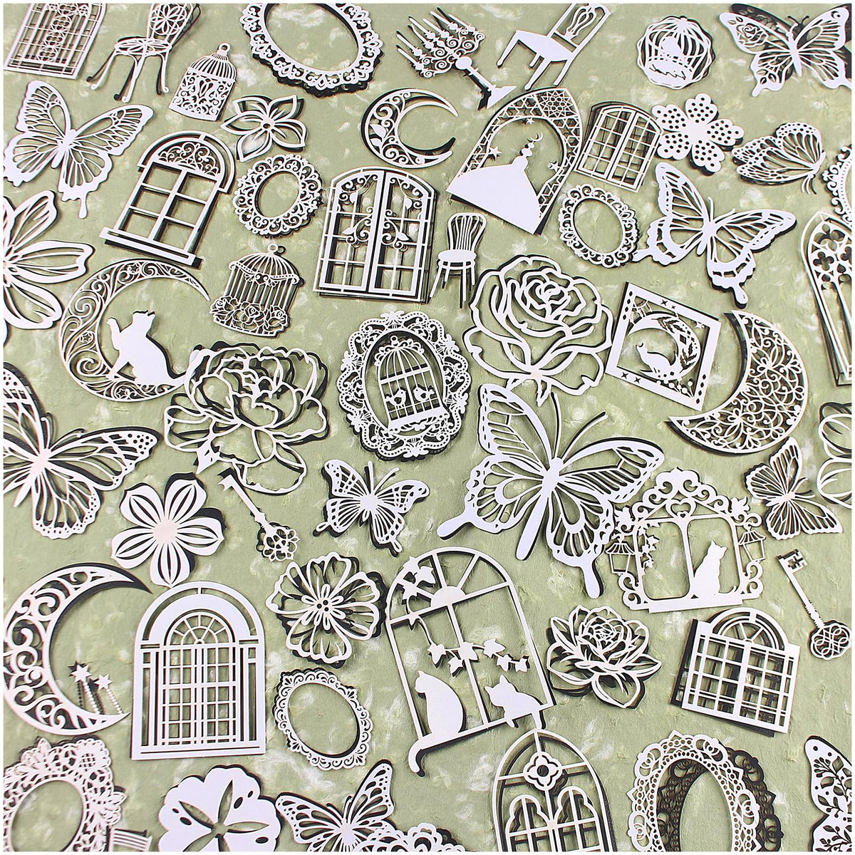 Diuhofart Scrapbook Paper Cutouts for Wedding Scrapbooking Embellishments, 120 Pcs Black and White Collage Materials for Junk Journal Supplies, Card Making, Decoupage, DIY Crafts
