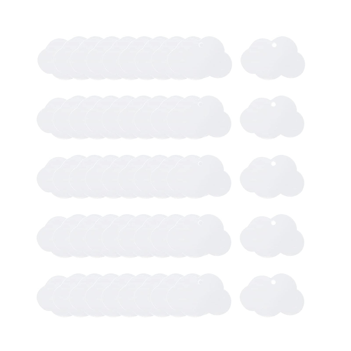 Pufguy Acrylic Ornament Round Blanks Keychain Cloud-Shaped Blanks Transparent Keychain Pendants Bulk For DIY Keychain Craft-50pcs