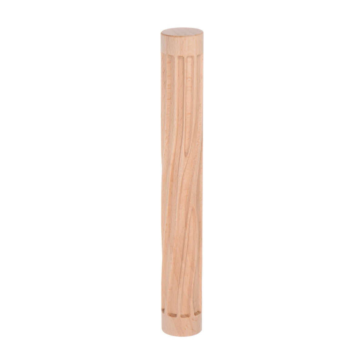 HARFINGTON Wood Clay Roller - 6 Inch Beech Hand Roller With Grain Pattern for Modeling, Pottery, Baking, DIY - Wooden Texture Tool