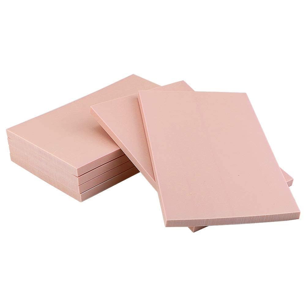 Oopsu 6 Pack 4"x6" Pale Pink Rubber Stamp Carving Blocks Rubber Carved Brick for Stamp Soft Rubber Crafts and DIY Craft Project