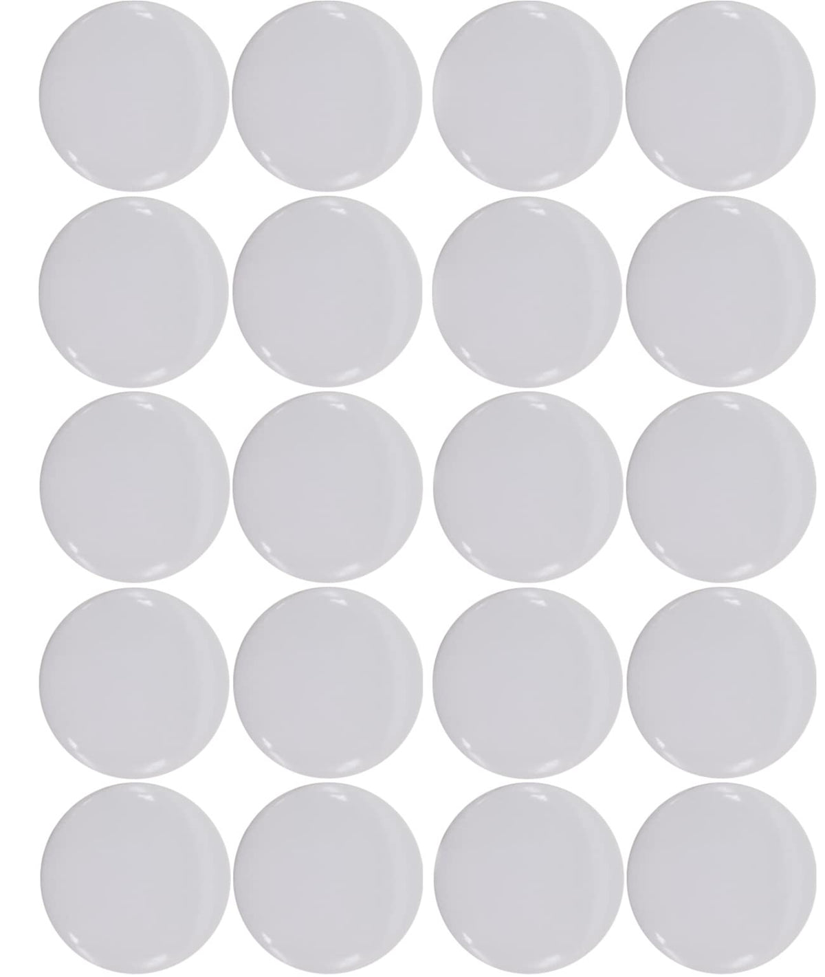 Plain white pinback buttons for DIY crafts - pack of 20 - GLOSSY (standard size, 2.25")