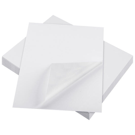 Feifeiya Washi Paper Sticker White Printable Multipurpose Copy Paper Inkjet Printer Compatible Full Sheet Letter Size Labels(30 Pcs,8.5 x 11 Inches)