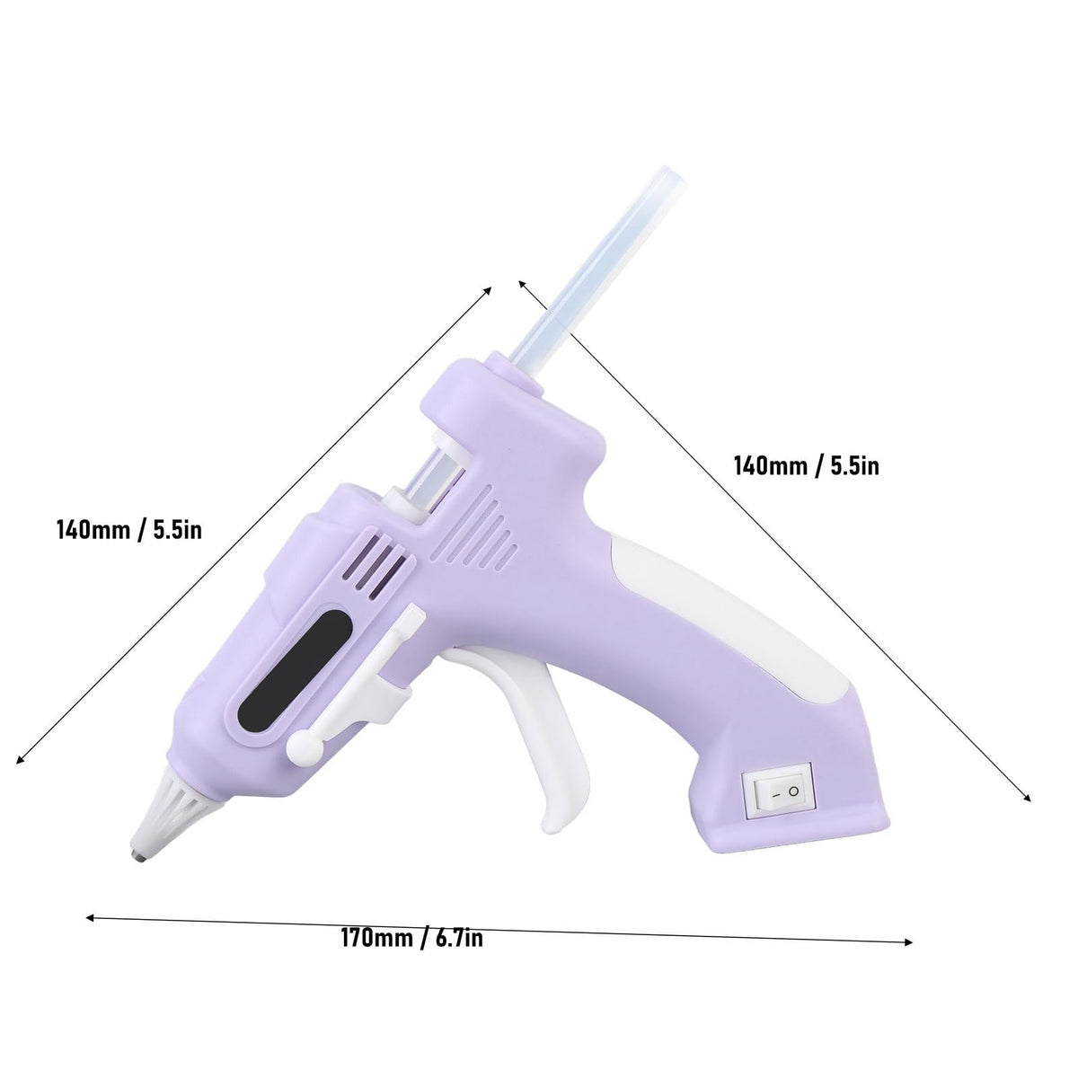 Cordless Glue Gun, Mini Glue Gun, with 10 Glue Sticks, Cordless Hot Melt Glue Tool, Rechargeable Hot Glue Gun Kit, for DIY Gift Craft Decor (Violet)