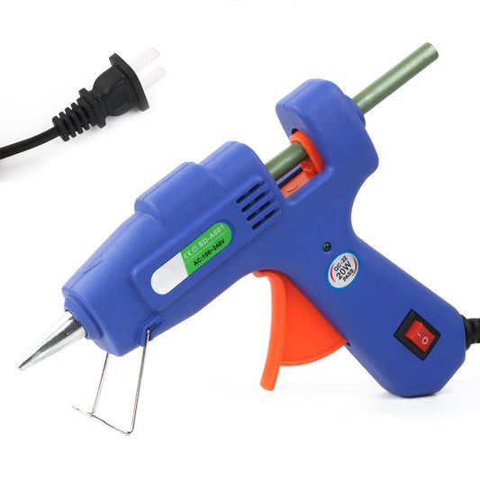 Sealing Wax Hot Melting Glue Gun 20W, Wasole Sealing Wax Sticks Glue Gune for the Diameter 0.28 inch Sticks, Great for Wedding Invitations, Birthday Cards, Envelopes (Blue Glue Gun)