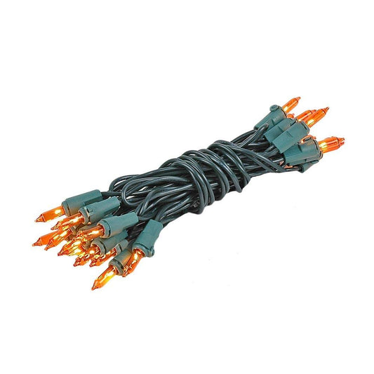 Novelty Lights Amber Mini Light String, 8.5 Feet, 20 Bulbs, 4in Bulb Spacing, Non-Connectable, Model CG20/NS-G-AM