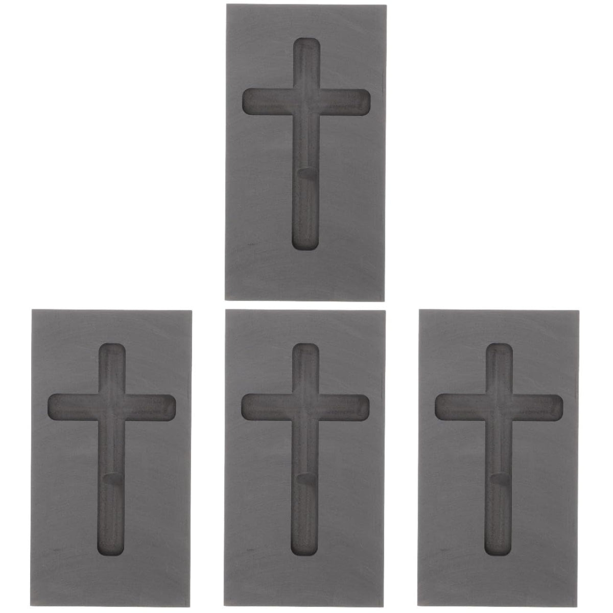 4pcs Gold Silver Graphite Ingot Mold Cross Shape Jewelry Melting Tool for Casting High Thermal Stability Conductivity for Melting Alloys