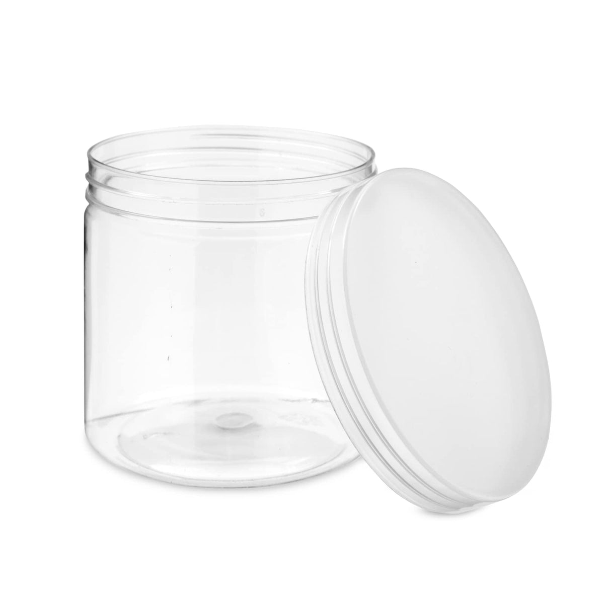 Juvale Plastic Jars with Lids - 12 Oz, Clear, 8-Pack - Slime Containers with Lids & Craft Jars for Kids DIY