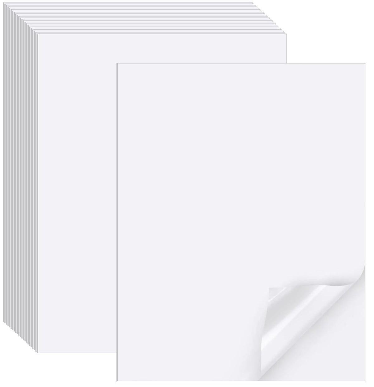 Printable Sticker Paper for Inkjet Printer, 150 Sheets 8.5" x11'' Matte Sticker Printer Paper Full Sheet Labels for Laser/Inkjet Printers, Letter Size