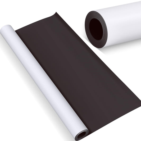 Amylove Blank White Surface Magnet Sheets 24 Inch x 3 Feet, 30 Mil Magnetic Roll Printable Flexible Vinyl Blank Magnetic Sign Sheet Safe for Vehicles DIY Craft Project
