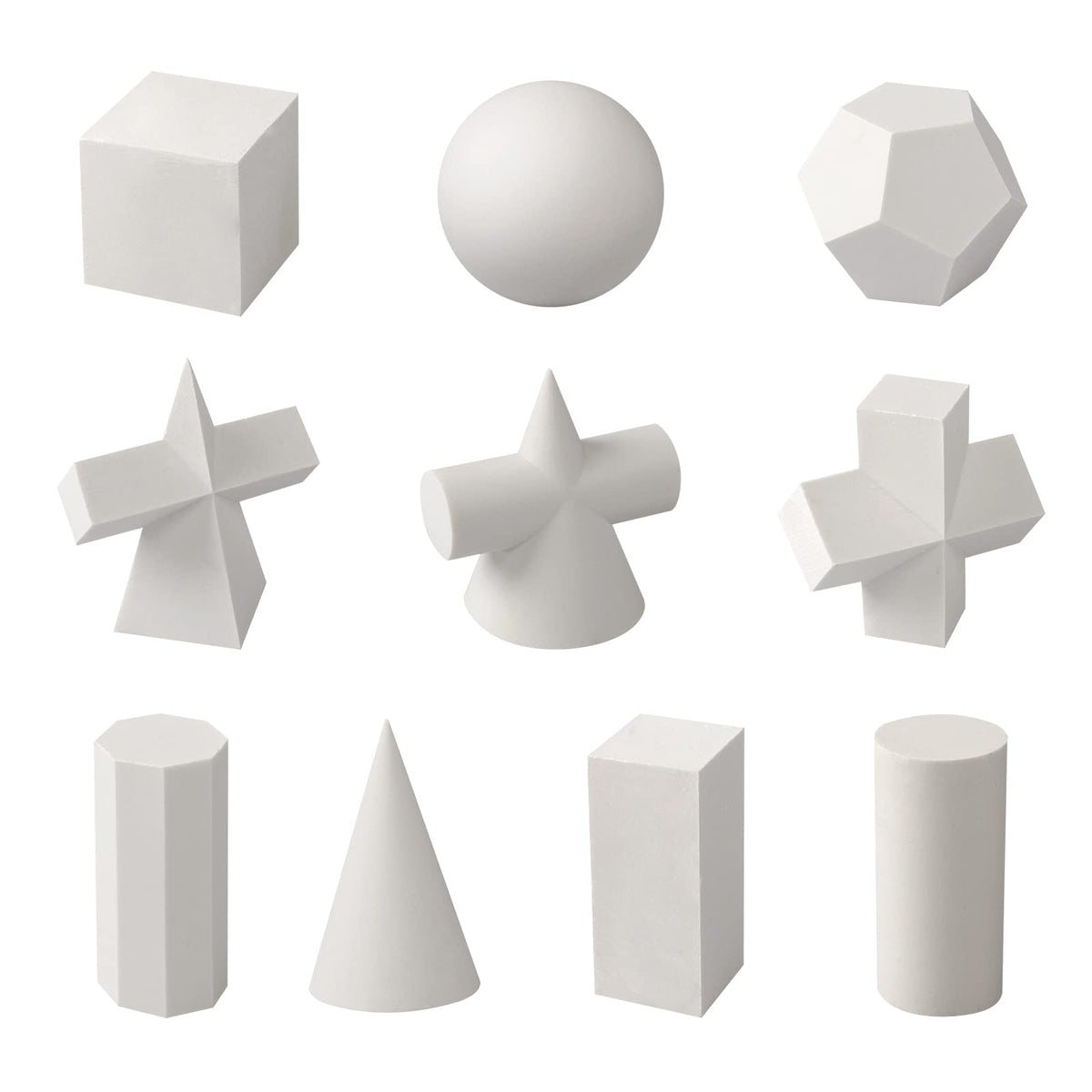 Gypsum Geometry Sketch Drawing Model Geometry Mold Sketch Geometric Solid Modeling Ball Block Shape Resin Aid Practicing