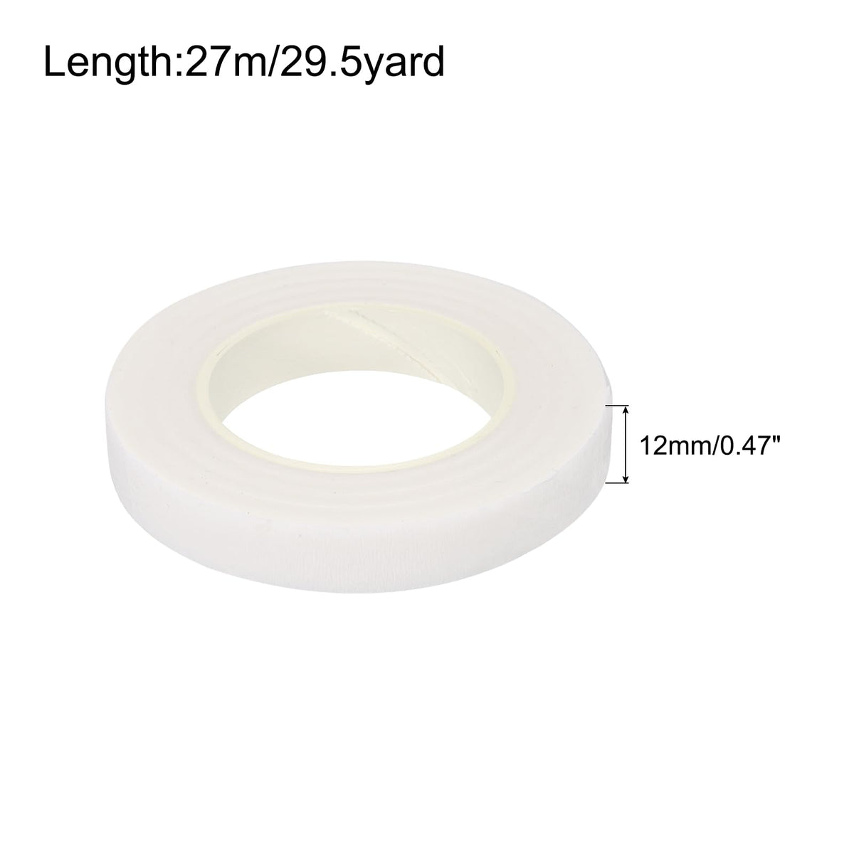 MECCANIXITY Floral Stem Wrap Tape Floral Tape 30yard Length 1/2 Inch Width for Bouquet Crafts Wedding Arrangement Pack of 12, White