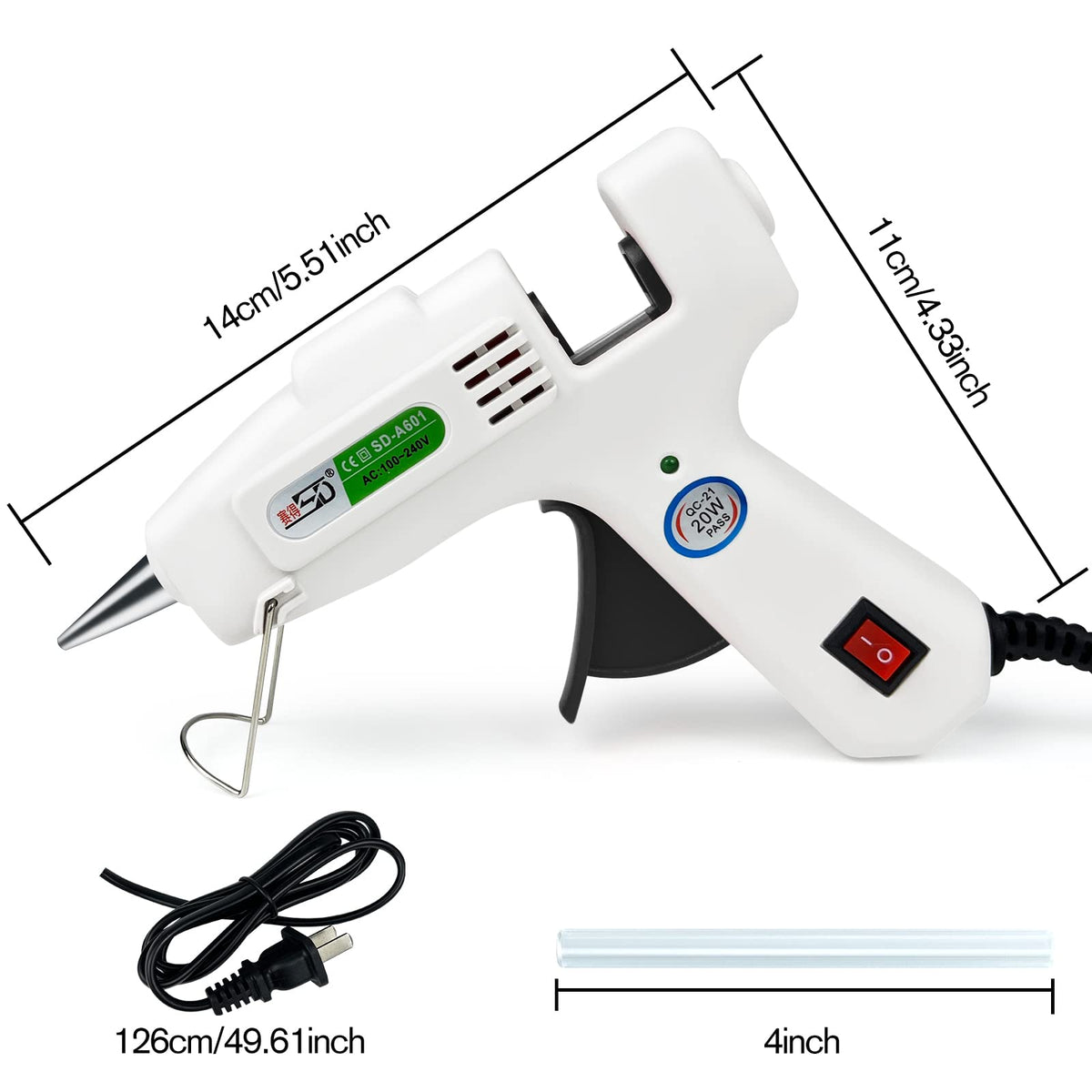 Krightlink Hot Glue Gun Kit with 120 Glue Sticks, Fast Preheating Hot Melt, High Temp for School Crafts DIY Arts and Quick Home Repairs (20w)
