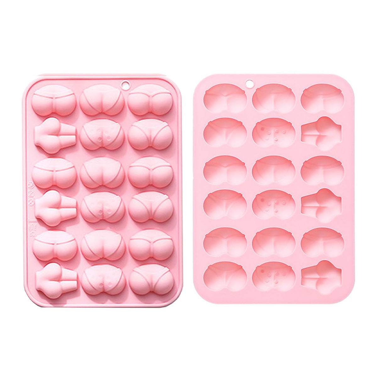 2 Pcs BUTT Funny Shape Silicone Mold for Birthday Single Party Baking Pan Handmade DIY Mousse Chocolate Fondant Soap Cake Ice Cube Mould Tool Novelty Cake Pans Set Kit Y1