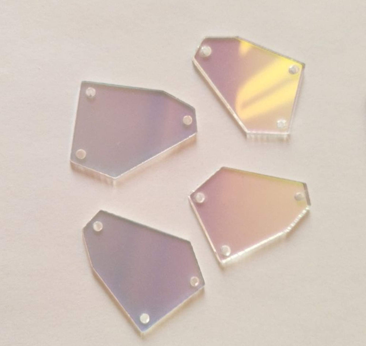 30PCS of Sew On Acrylic Irregular Mirror,DIY Mirrored Rhinestones for Costume Evening Dresses Cloth Garment Accessory 35MM (AB)