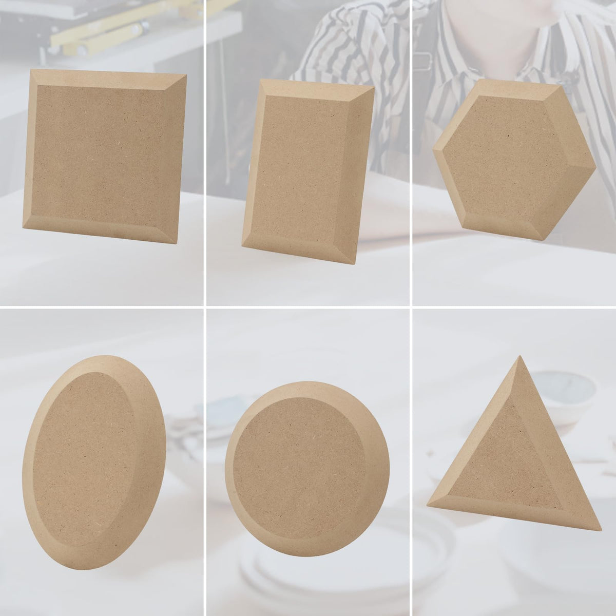 KVMORZE Ceramics Plate Forming Molds, Pottery Molds for Clay Pottery Handbuliding Plates, 6 Shapes Various Sizes Ceramics Pottery Tools and Supplies (6)