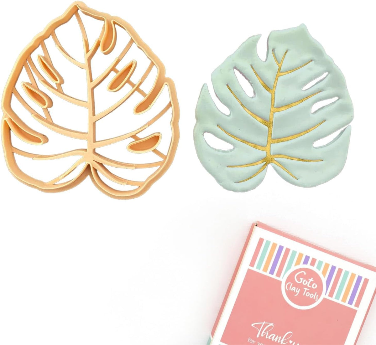 GOTO CLAY TOOLS Trinket Cutter Set for Polymer Clay Display & Jewelry Styling – Monstera, Shell & Flower Shapes | MOSHEFL-TRI