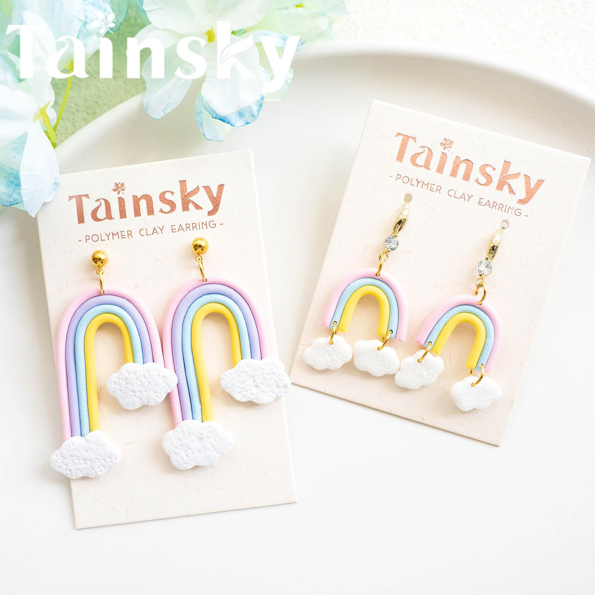 Tainsky Rainbow Guide Polymer Clay Tools, 8 Shapes Rainbow Shaper Polymer Clay Cutters, Rainbow Guide Earring Guide for Polymer Clay Earrings