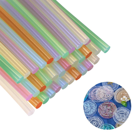 NEX&CO Glue Gun Wax Seal Sticks, Colored Rainbow Sealing Wax Sticks for Stamp Seals, 60 Pack, Iridescent Translucent, for Envelopes, Wedding Invitations, Cards, Letter, Snail Mails, Wine Packages