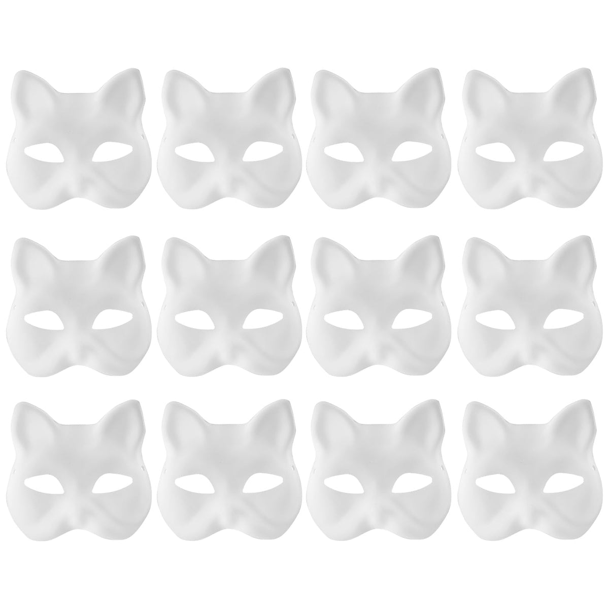 Yookat 12 Pieces Paper Art Masks White Craft Masks Paintable Paper Mask Mardi Gras Masquerade Mask
