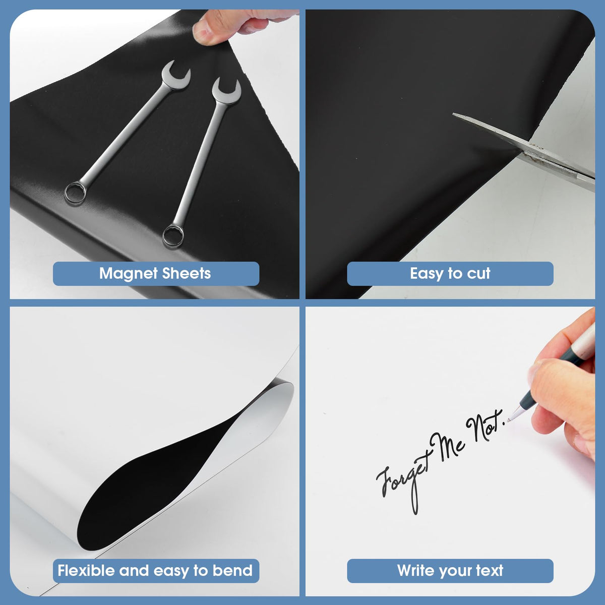 AISIMEE Blank Magnetic Sheet Roll,24”x 25’Strong Magnet Sheets Flexible Roll,30Mil Thickness Magnetic Paper Non Adhesive,White Vinyl Front-Printable-Sign Sheet Safe for Vehicles DIY Craft Projects
