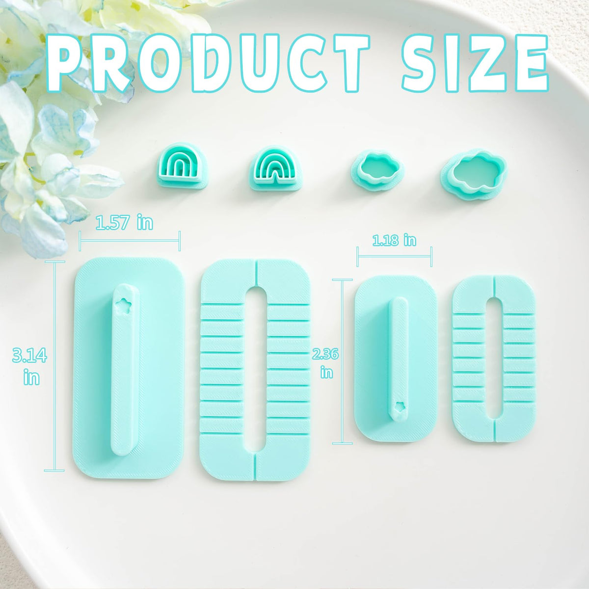 Tainsky Rainbow Guide Polymer Clay Tools, 8 Shapes Rainbow Shaper Polymer Clay Cutters, Rainbow Guide Earring Guide for Polymer Clay Earrings