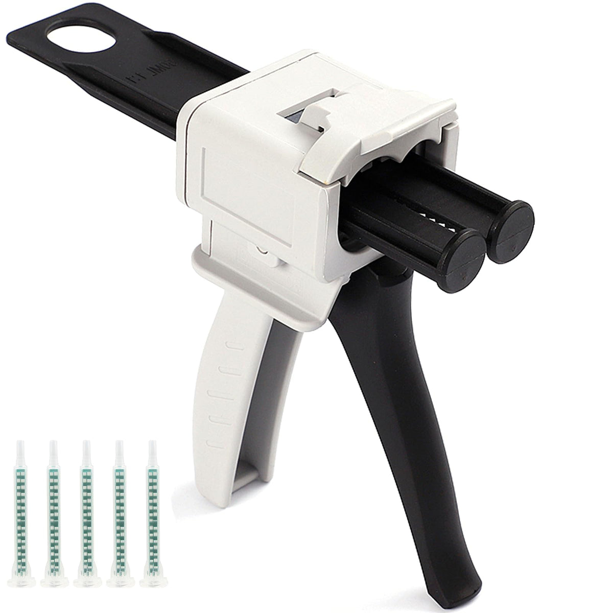 1:1 AB epoxy glue gun, dispensing gun 50ml dual ink cartridge 1:1 manual glue gun, AB two-component sealant applicator dispensing gun kit and epoxy nozzle