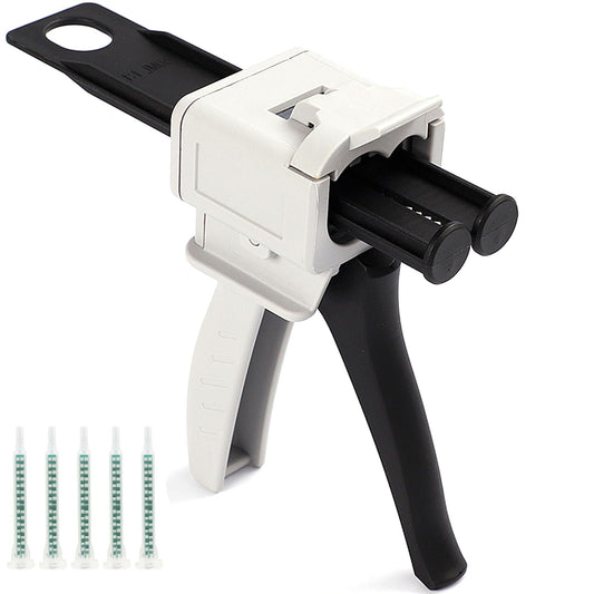 1:1 AB epoxy glue gun, dispensing gun 50ml dual ink cartridge 1:1 manual glue gun, AB two-component sealant applicator dispensing gun kit and epoxy nozzle