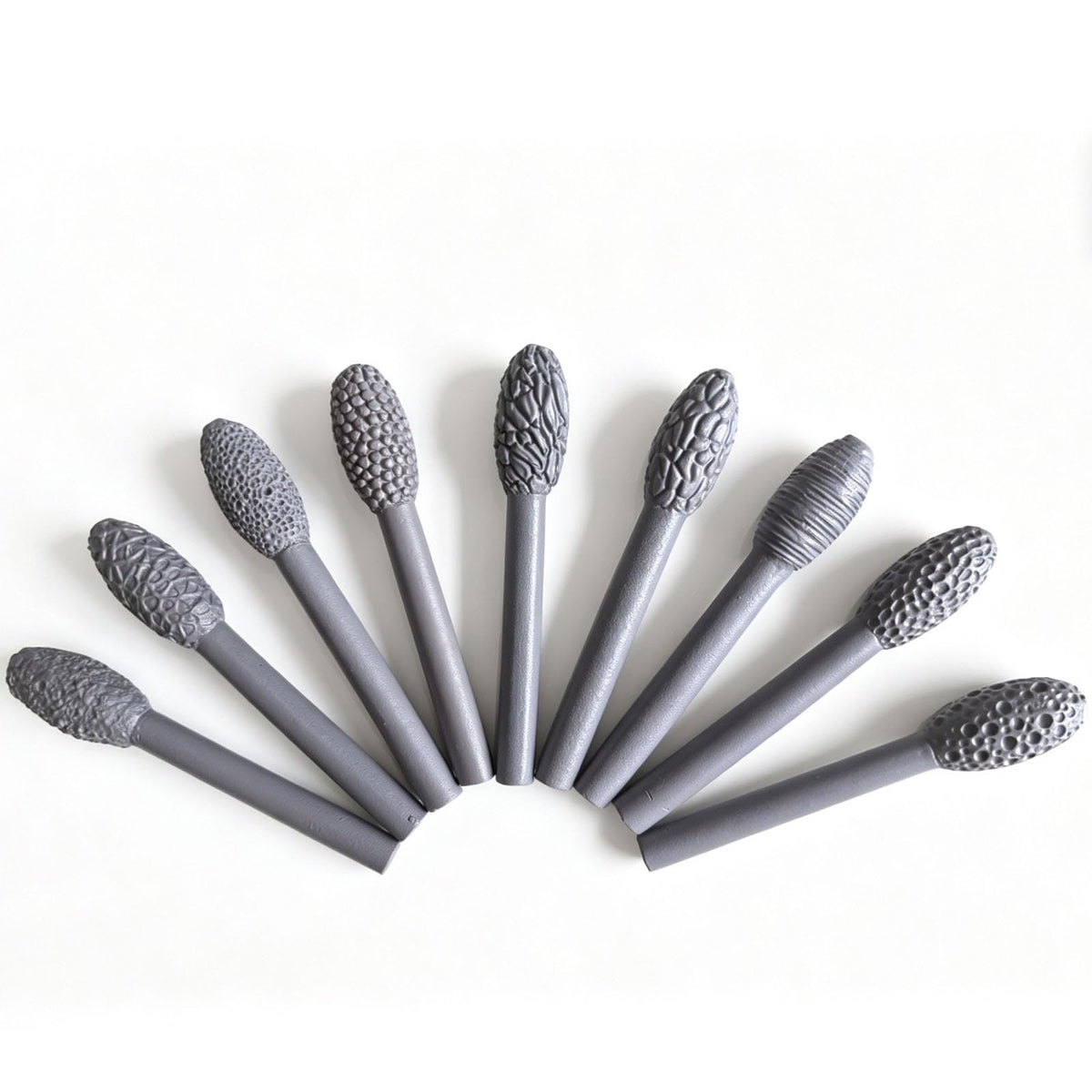 Texture Tool Sets for Clay Art - 9/23pcs Oval Clay Modeling Pattern Rollers Kit with Ergonomic Handles, Small Clay Texture Rollers for Polymer Clay, Pottery (9pcs Single Head)