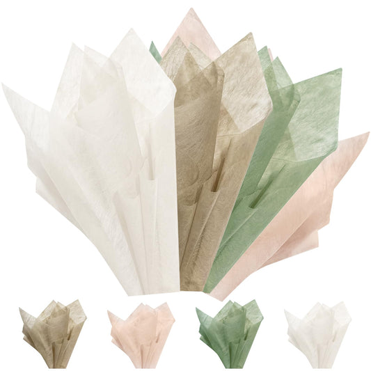 LLBWKC 152 Sheets Flower Wrapping Papers, Korean Cotton Wrapping Flower Paper, Non-Woven Floral Wrapping Paper, Waterproof Flower Bouquet Wrapping Papers for Florist Supplies, Gift Packaging 11.8x11.8 in (4 Color)