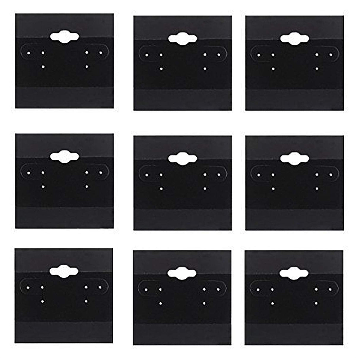 Adorox 200 Piece Black Earring Card Holders with Back Hook – Perfect for Earring Display and Organization
