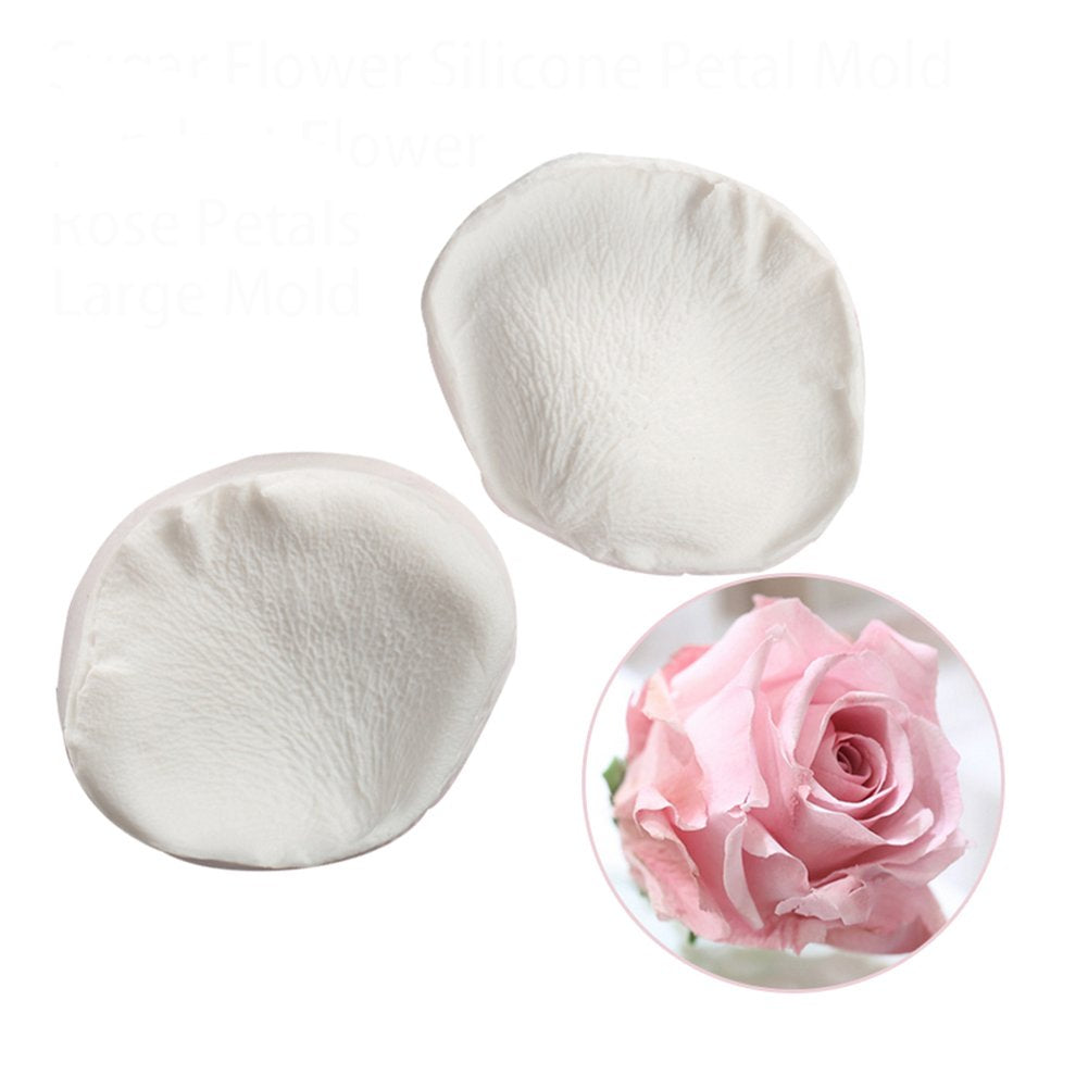 10 Pcs Austin Rose Cutter Set and 2 Pcs Rose Petals Shape Silicone Fondant Mold Veining Petal Sugar Flower Making Tool Cake Decorating Gumpaste Flowers Decor Kit