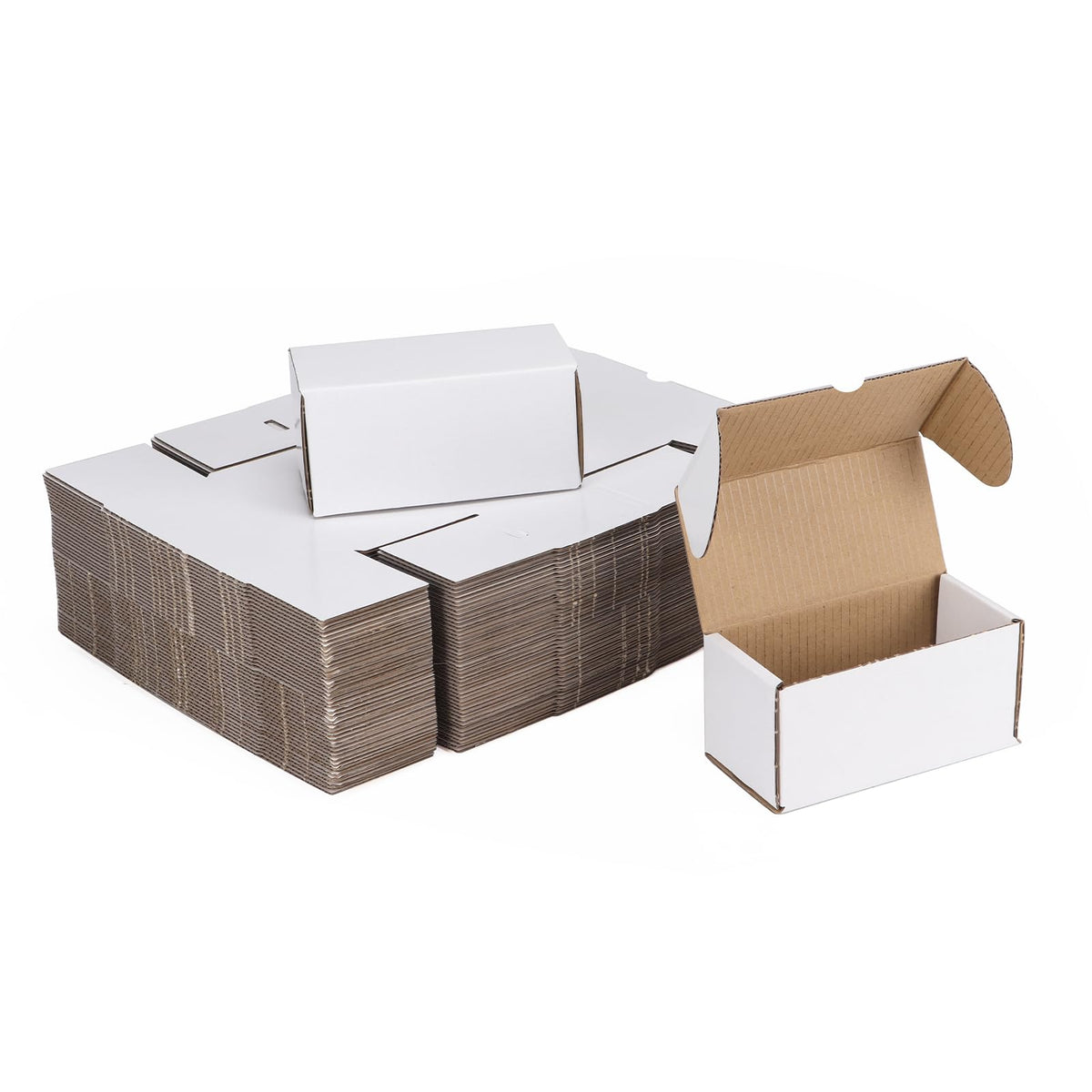 ZBEIVAN 4.6x2.2x2.2 White Shipping Boxes Set of 100, Corrugated Cardboard Mailer Boxes for Packaging Small Business Mailing Gifts