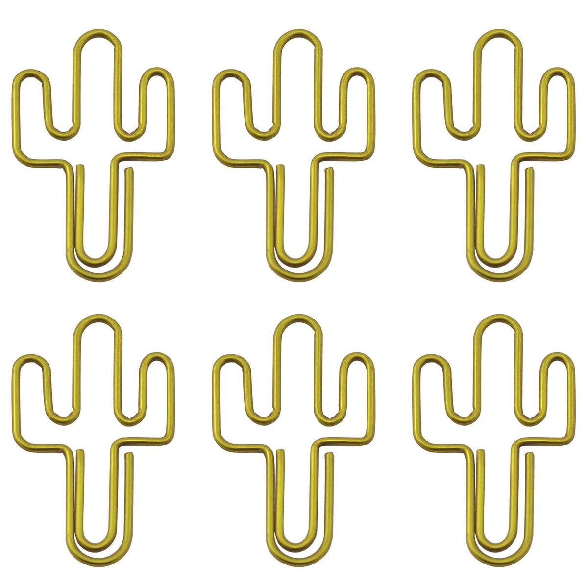 XGNG 50PCS Cactus Metal Paper Clips Pins Iron Creative Stationery Data Classification Books Loose-Leaf Clips for The Office