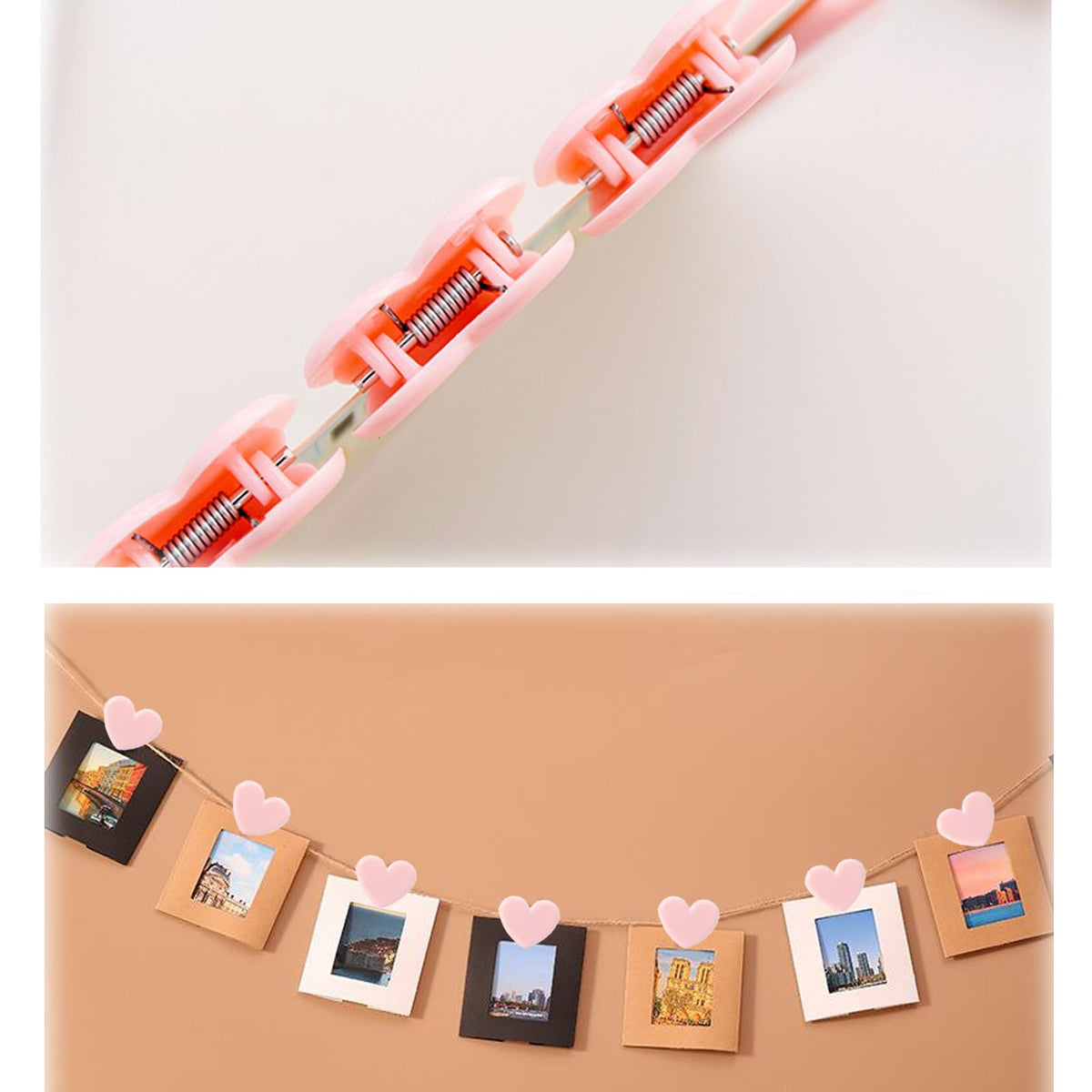60pcs Heart Shaped Binder Clips,Mini Decorative Paper Clips,Paper and Bag Clips for Coffee Office Photo Picture Pages Holder