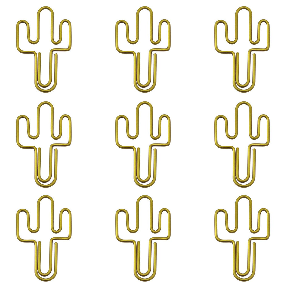 XGNG 50PCS Cactus Metal Paper Clips Pins Iron Creative Stationery Data Classification Books Loose-Leaf Clips for The Office