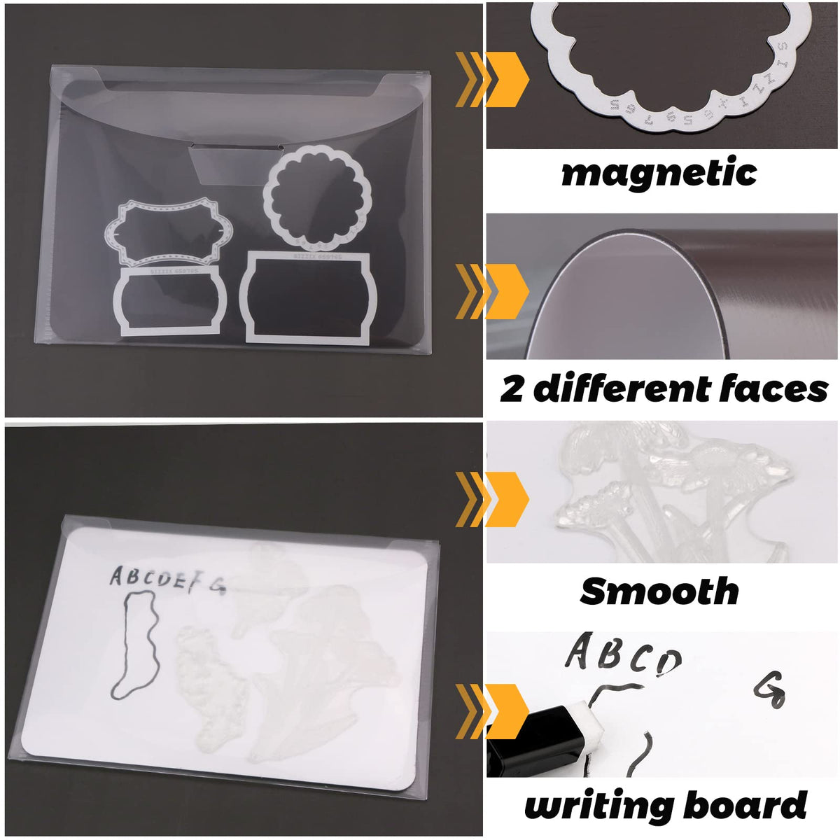 UNIMEIX Thicken 12 Pcs Magnetic Sheets for Die Storage Stamp and Die Storage Pockets Die Cut Storage for Card Making (6 Pcs Sheets+ 6 Pcs Bags, 1.2 mm Thickness