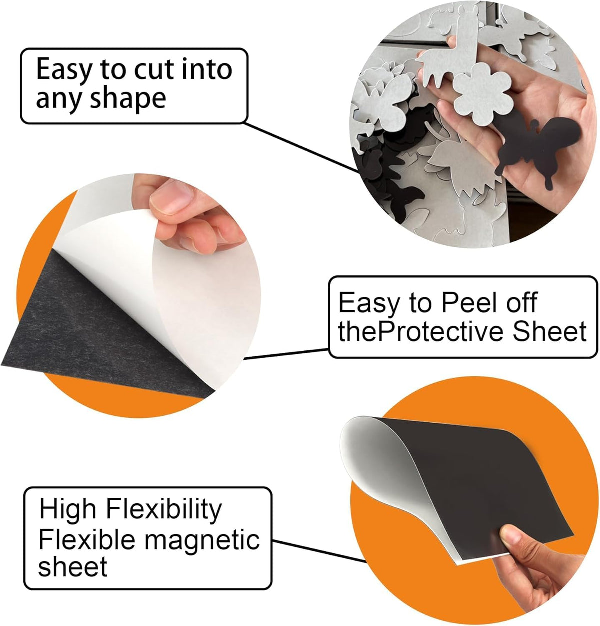 10Pcs Large Magnetic Sheets with Adhesive Backing Flexible Strong Magnet Paper for Crafts Photos and Die Storage Easy to Cut (10Pcs, A4 Size 12×8.5inch)