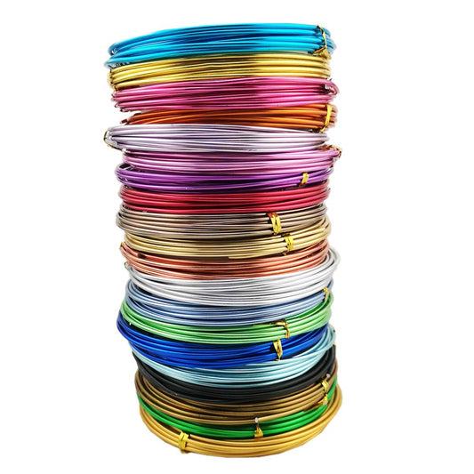 Inspirelle 20 Colors Aluminum Craft Wire Bendable Metal Wire for Jewelry Craft Making, 3M Each Color (12 Guage (2.0mm))