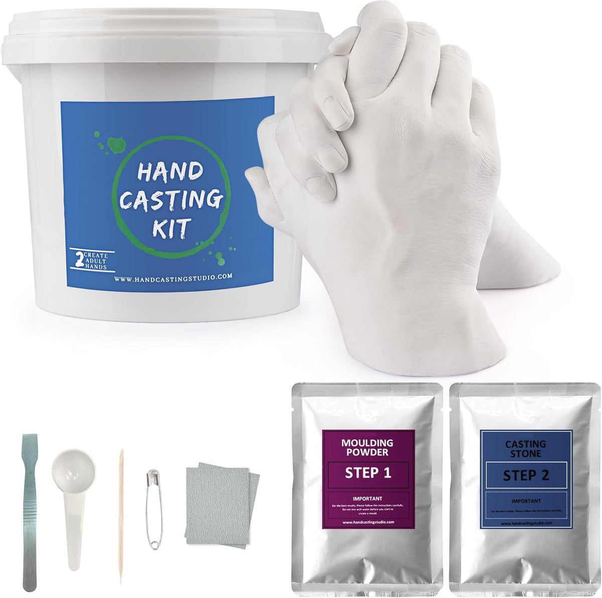 Hands Casting Kit, DIY Plaster Statue Molding Kit & Hand Casting Kits for 2 Adult, Wedding, Friends, Anniversary, Hand Hold Casting Kit for Holiday Activities and Perfect for Couple Gift Ideas