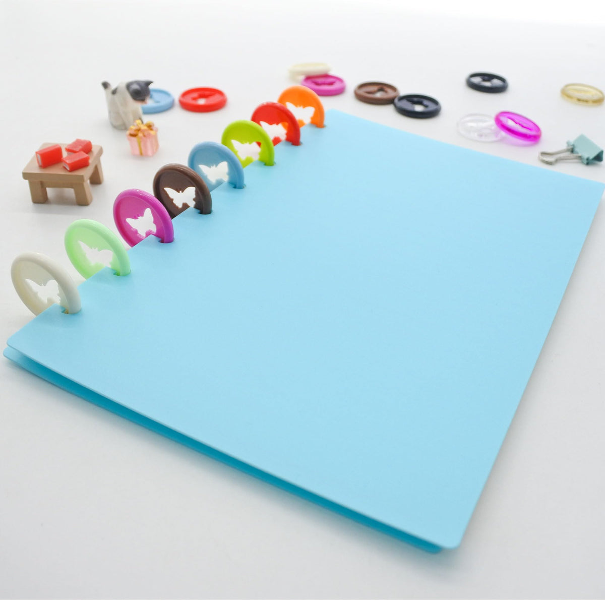 ITSYHPRO 1.1inch/28mm 100pcs Butterfly Shaped Discbound Planner Discs - Expansion Disc for Flexible Notebook Organization(Mixed)