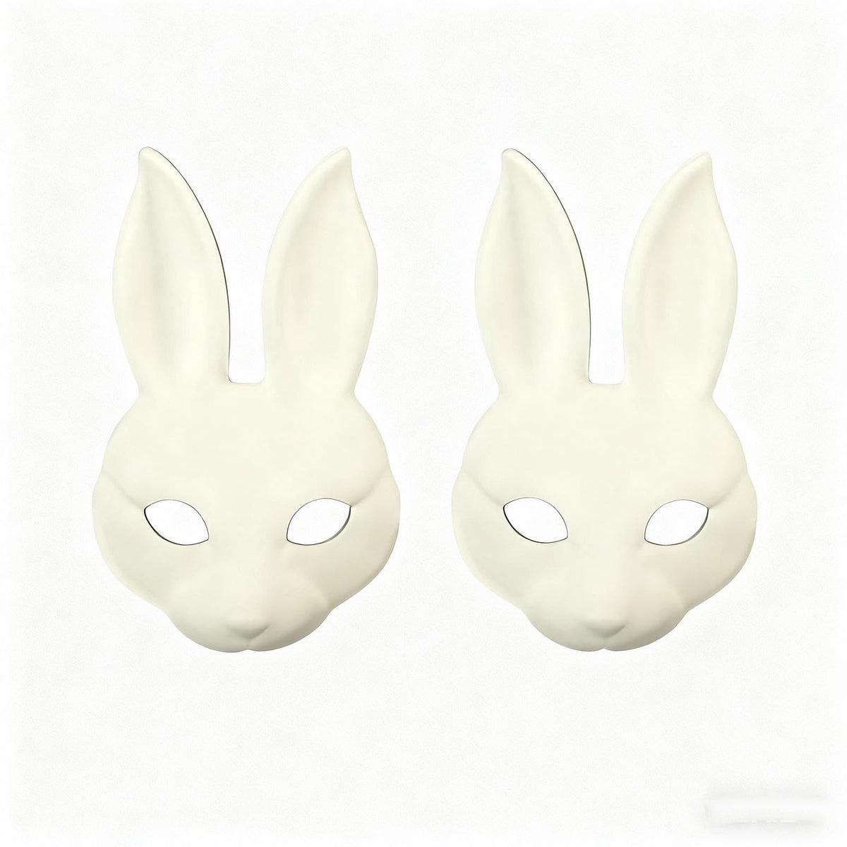 Yamoloz White DIY Bunny Mask for Costume Party or Festive Events 2 Pcs
